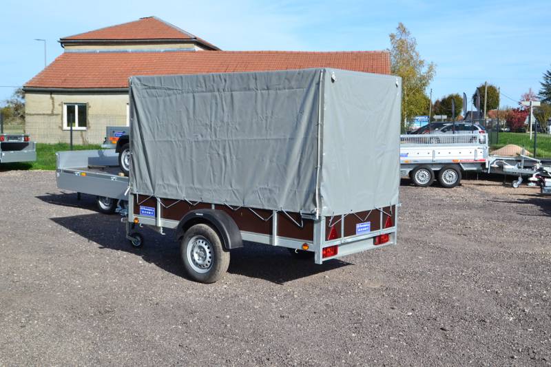 Remorque ERDE bâchée simple essieu non freinée 251x135x145 cm avec permis B