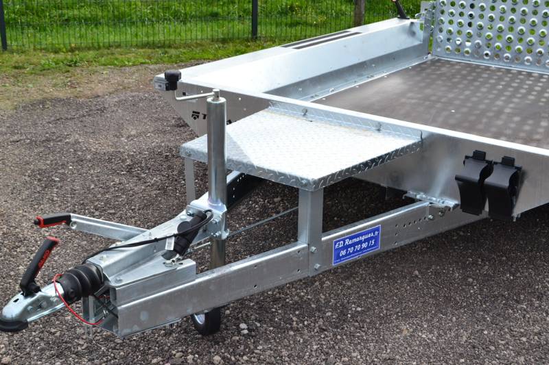 Remorque porte-engin BUILDER 3518/2 S 3,5T - TEMARED - 350 x 182 x 25 cm - PTAC 2700 à 3500 kg